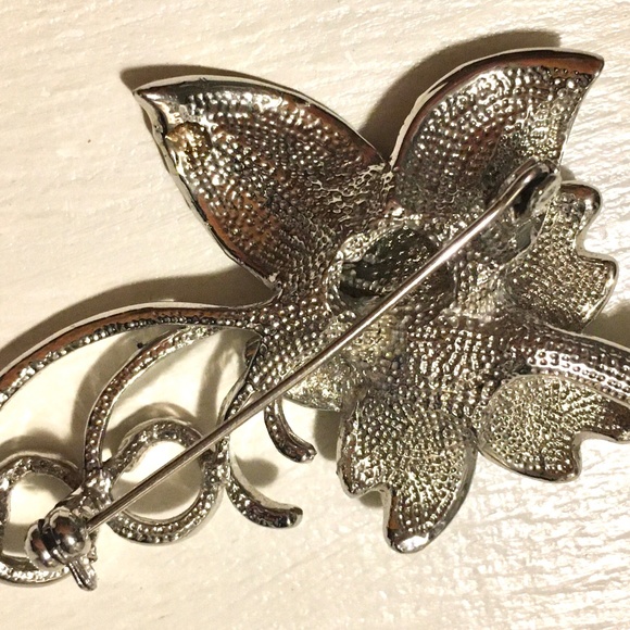 Vintage 1980s Broach with light brown Chrystal - Picture 2 of 4